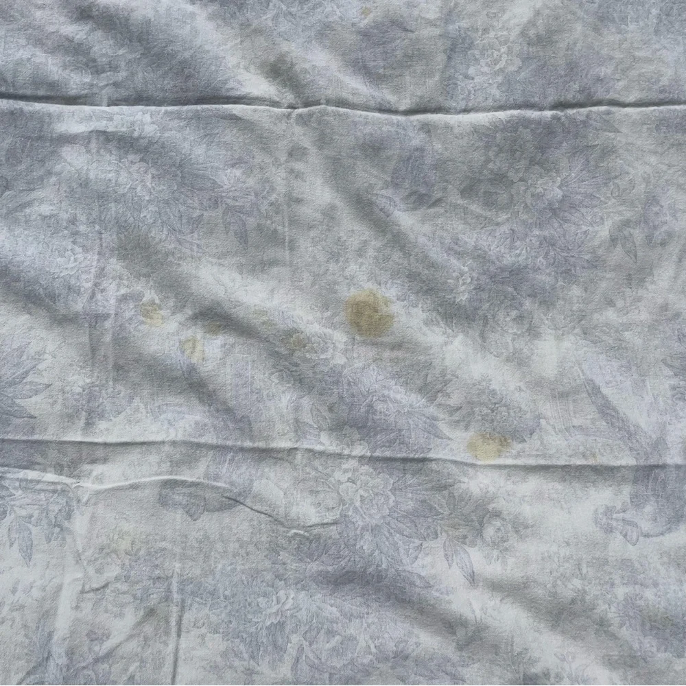 Tessitura Toscana Telerie Italy Cotton Square Tablecloth & 3 Napkins Blue White